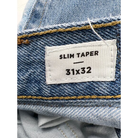 Pacsun Mens Slim Taper Patchwork Jeans Size 31x32 Blue Denim - Picture 5 of 11